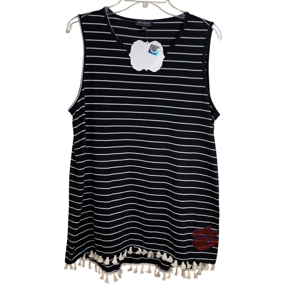 Gameday Couture Clemson Tigers Striped Tank Top Tassel Hem NWT XL Hi-Low